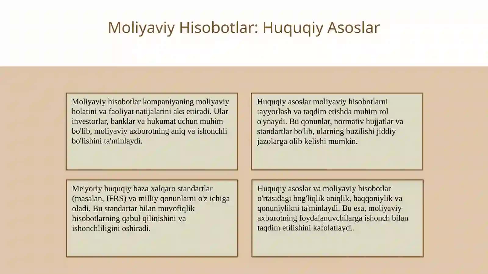 Moliyaviy Hisobotlar: Huquqiy Asoslar 3
