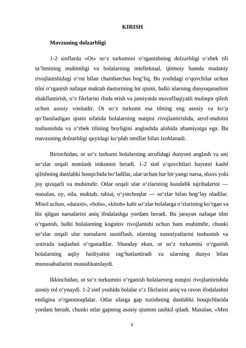 1-2 SINFDA «OT» TURKUMINI ORGANISH 3