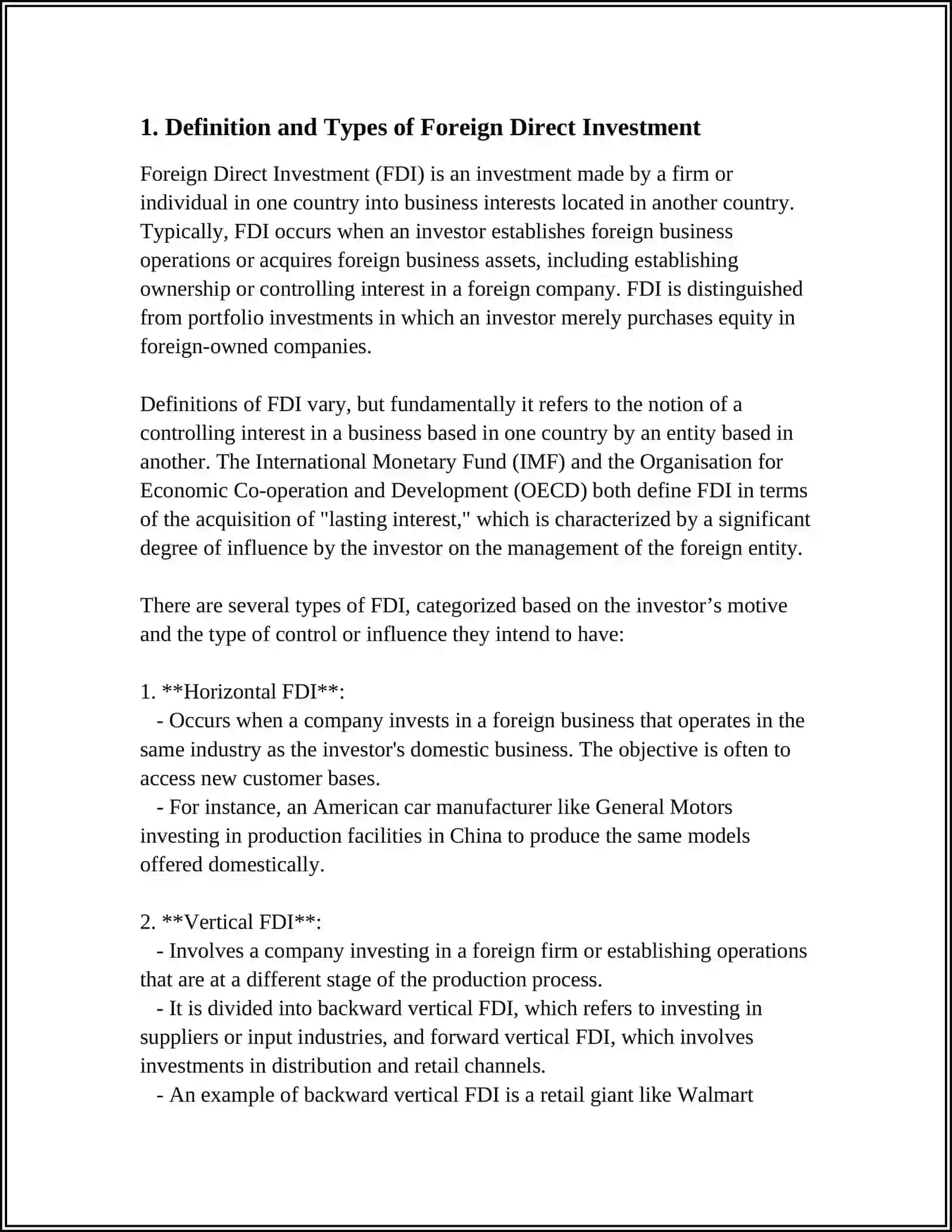 MUSTAQIL ISH Theme: FOREIGN DIRECT INVESTMENT 3