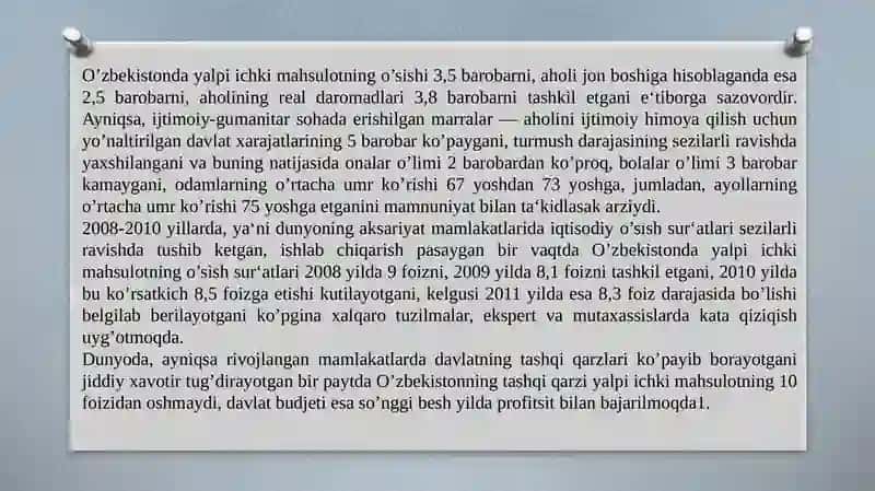 O’ZBEKISTONDA IQTISODIY ISLOHOTLAR 3