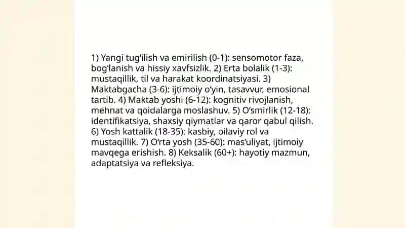 Shaxsning rivojlanishi,tarbiyasi va ijtimoiylashuvi 3