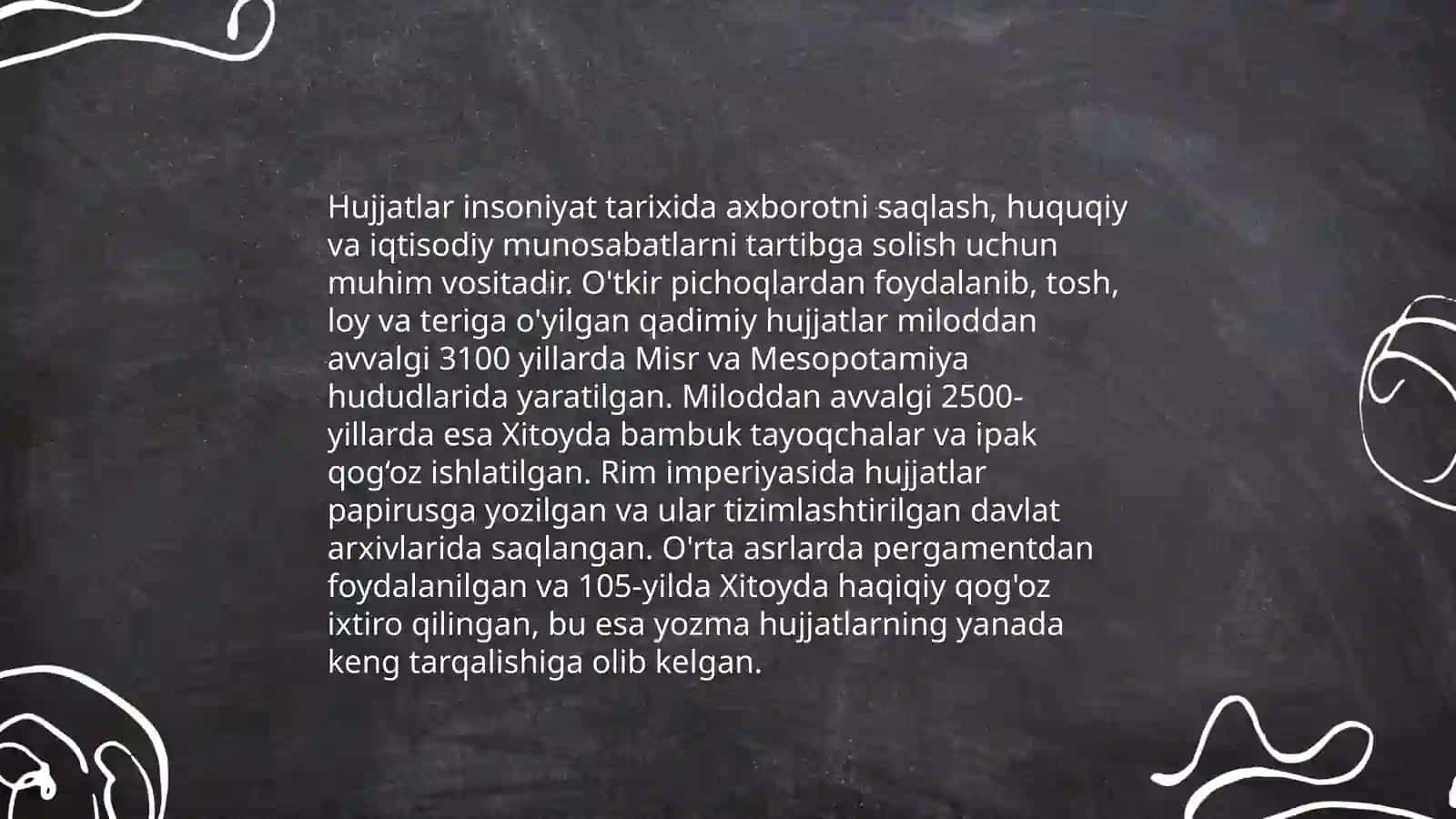 Hujjatlarning paydo bòlishi va tarixi 3