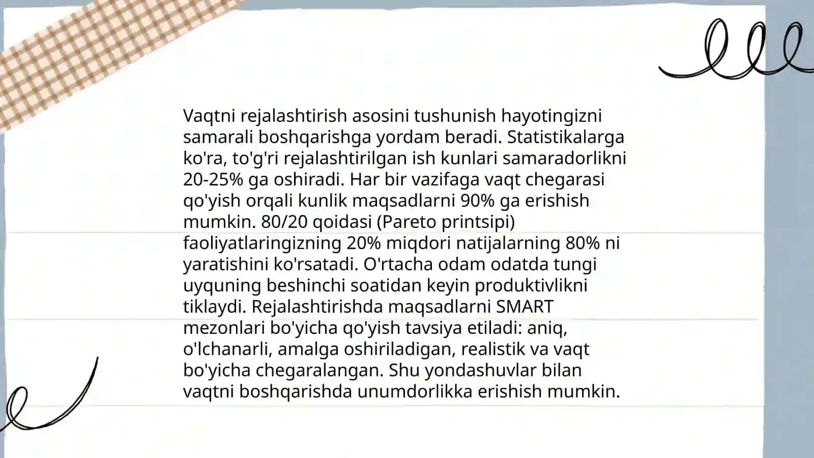Vaqt menejmentining samarali usullari 3