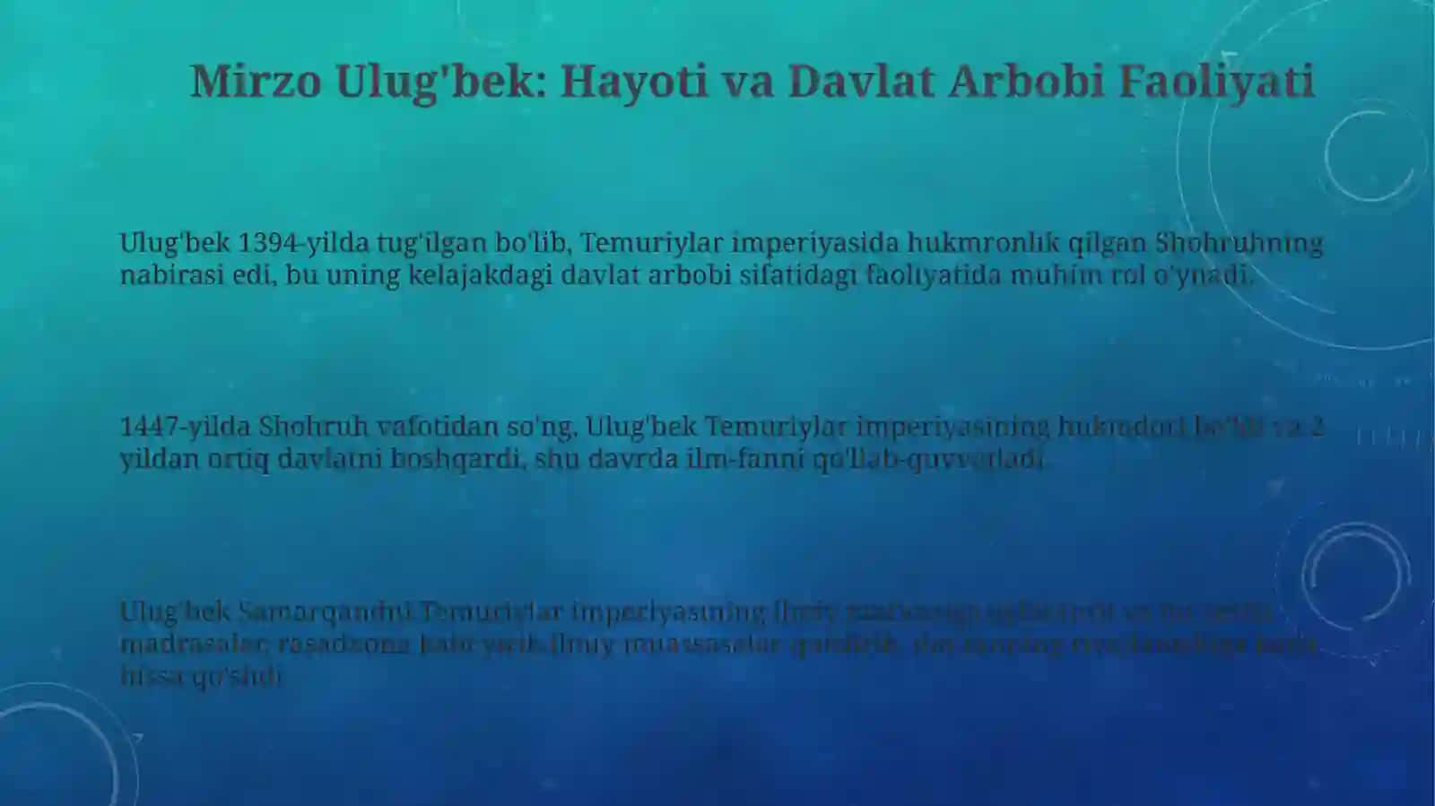 Mirzo Ulugʻbek– davlat arbobi va buyuk olim 3