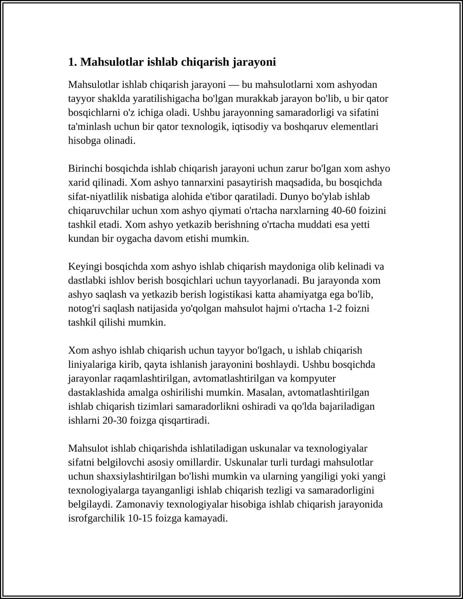 UN MAHSULOTLARI ISHLAB CHIQARISH 3