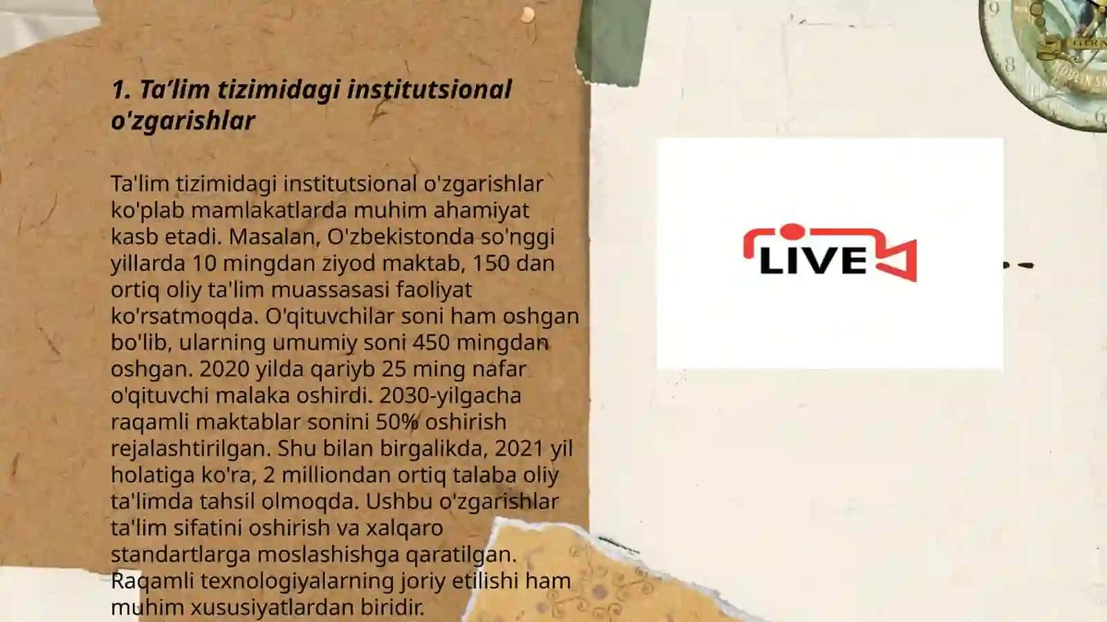 Taʼlim tizimidagi institutsional o'zgarishlar 3