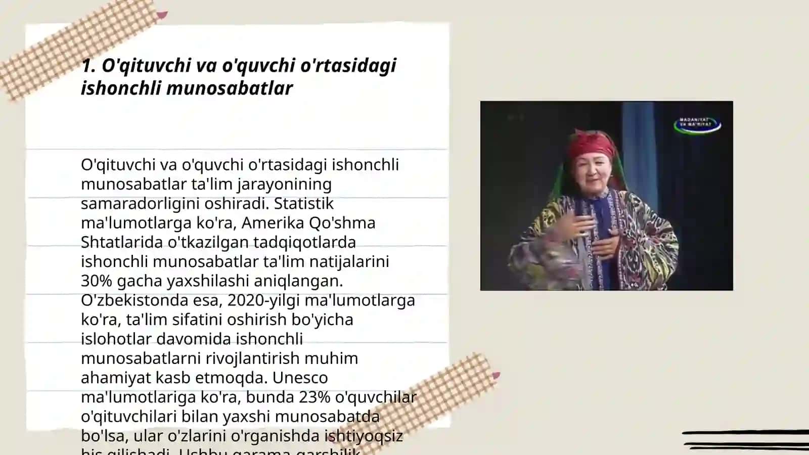 O'qituvchi va o'quvchi o'rtasidagi ishonchli munosabatlar 3
