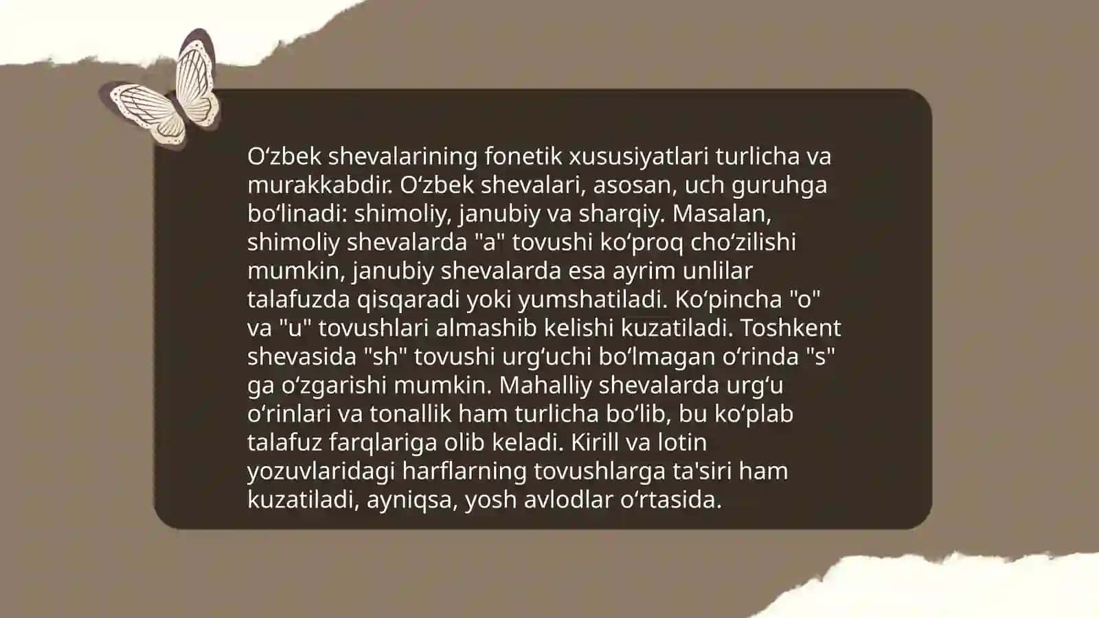 Oʻzbek shevalarining fonetikasi, uning hozirgi oʻzbek adabiy tiliga munosabati 3