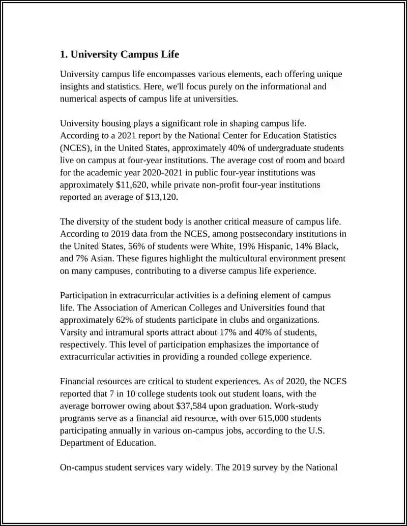 University Campus Life Report 3
