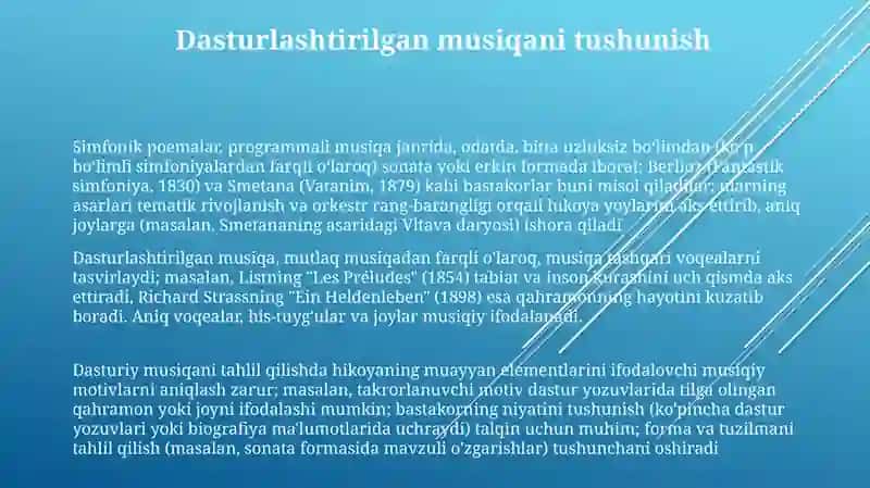 F. Listning dasturli simfonik poemalari 3