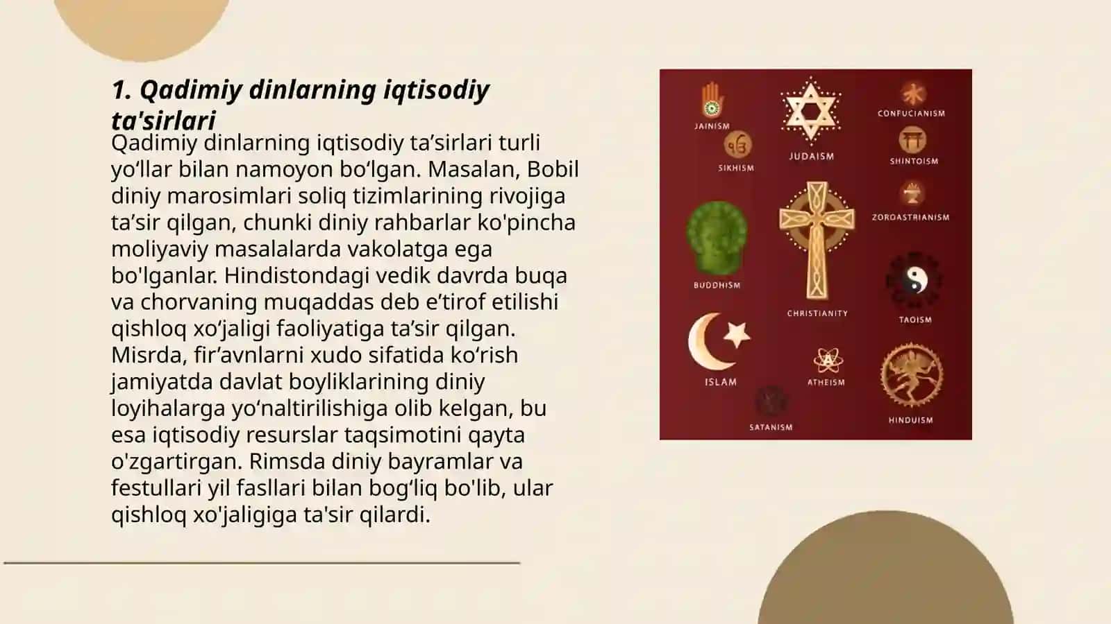 Qadimiy dinlarning iqtisodiy jihatlari 3