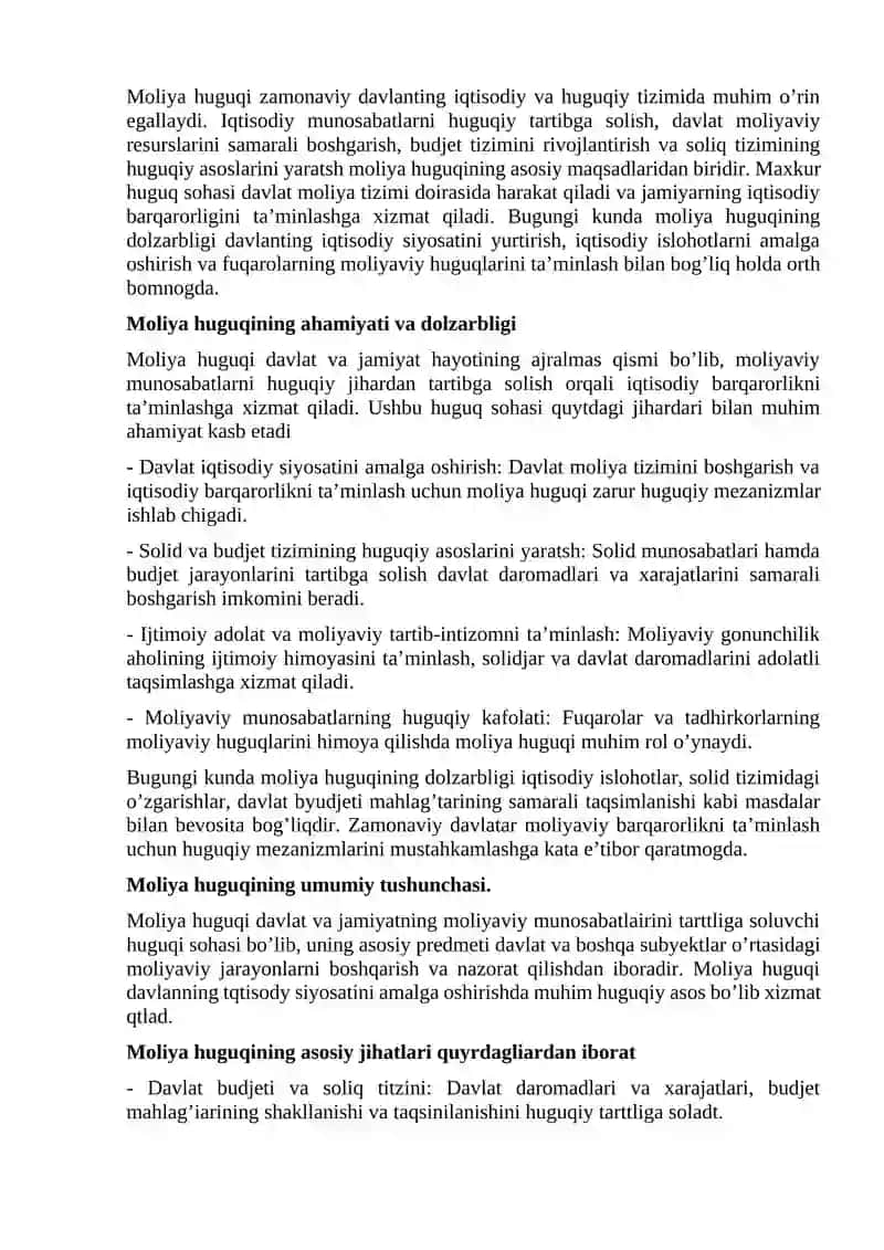 Moliya huquqiga kirish predmeti 3