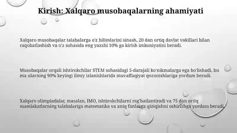 Xalqaro musobaqalar 3