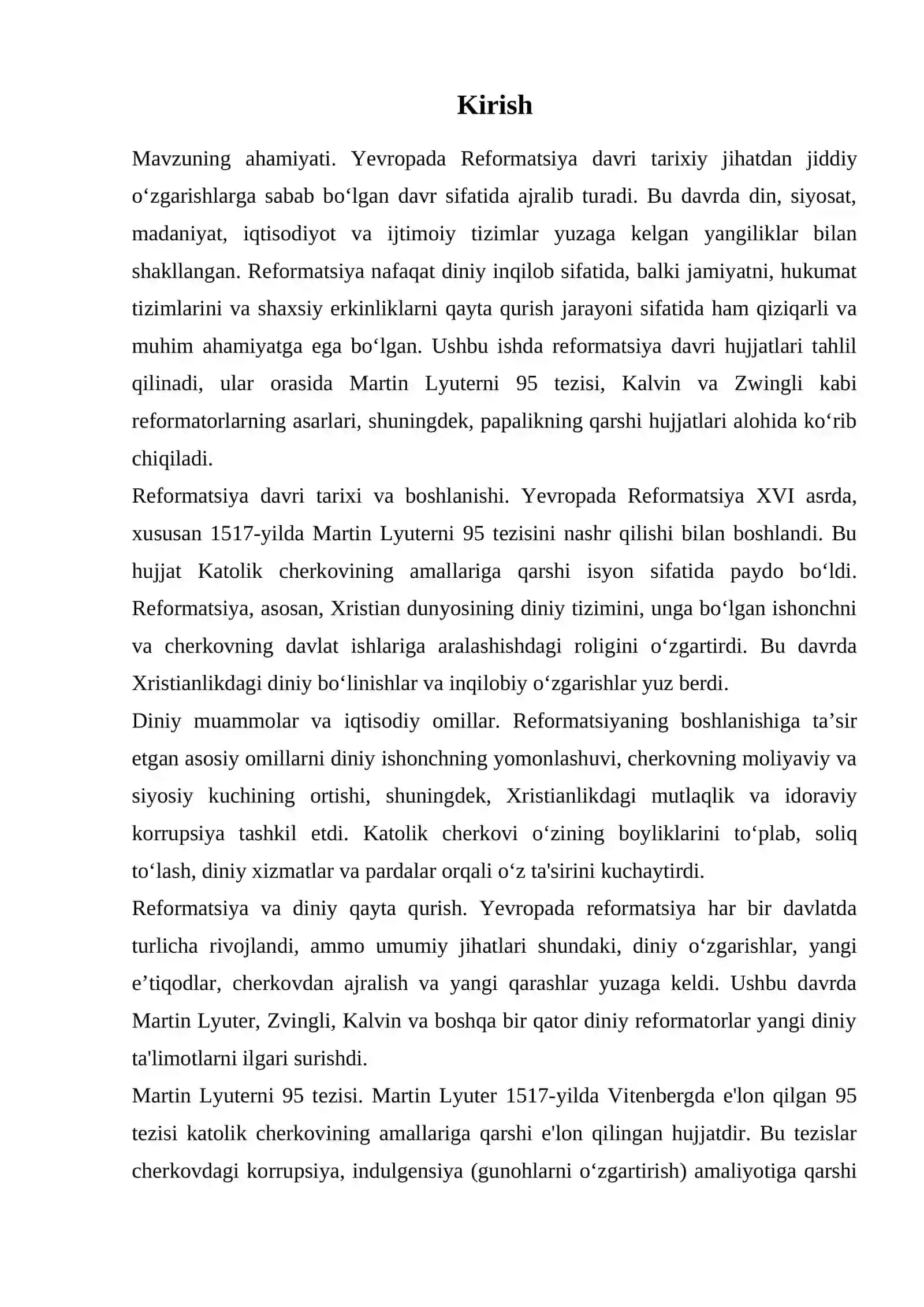 Yevropada reformatsiya davri hujjatlari 3