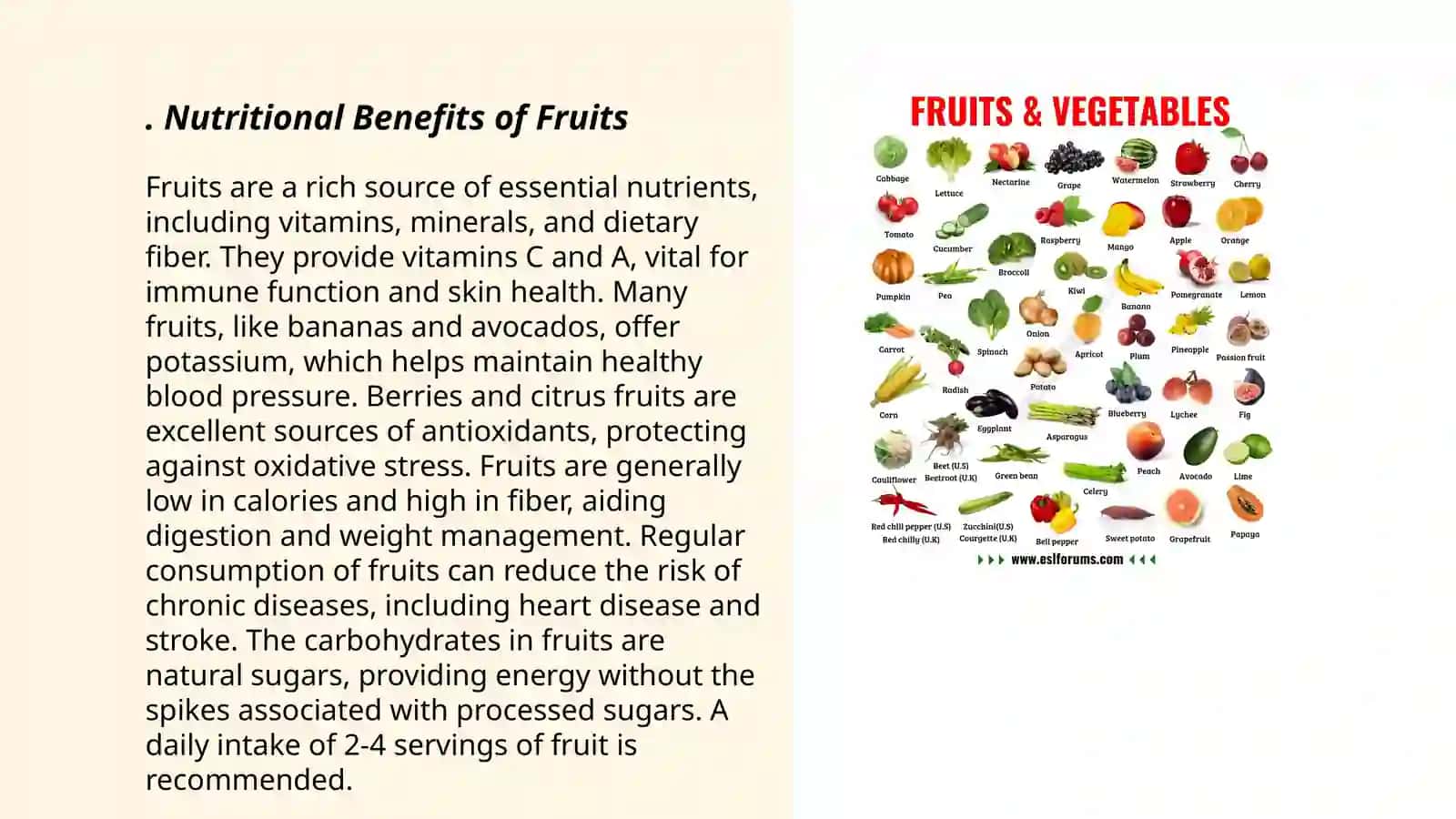 Fruits and vegetables 3