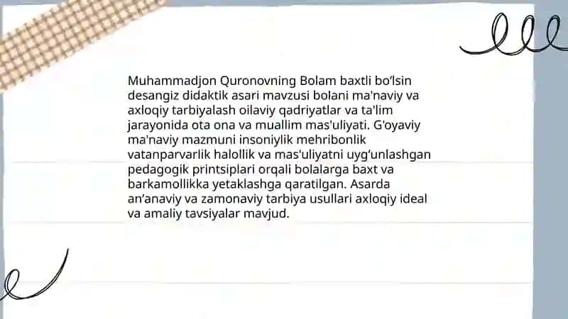 Bolam baxtli boʻlsin desangiz 3