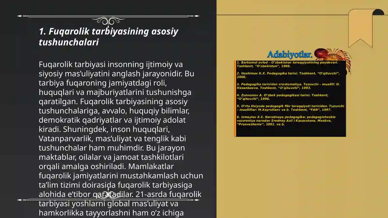 Fuqarolik tarbiyasi.O'quvchilarning yuksak ma'naviy-axloqiy tarbiyasi 3