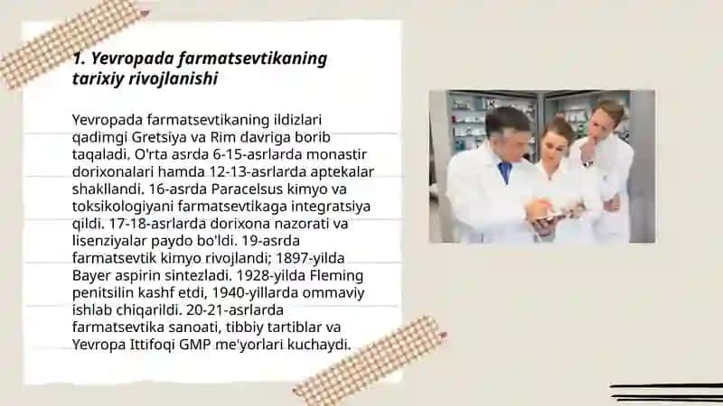 Yevropa mamlakatlarida farmatsiyani rivojlanishi 3
