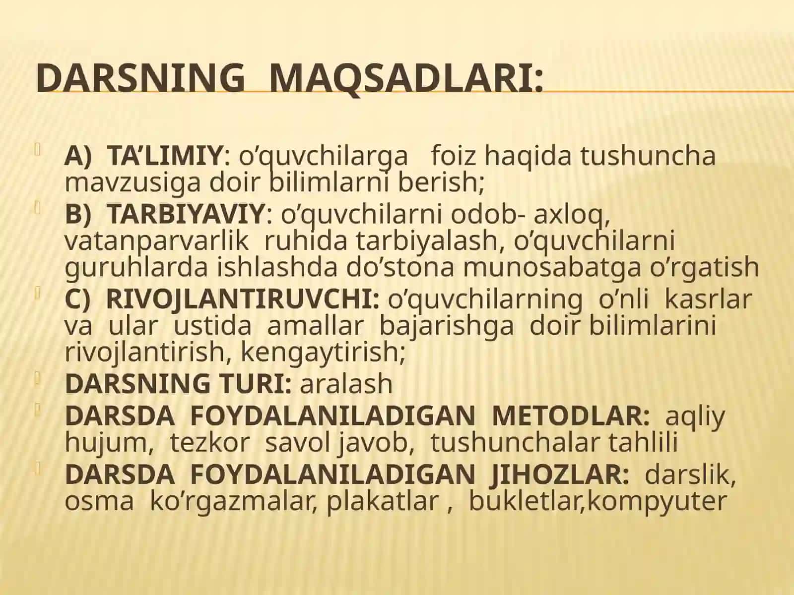 Foiz Haqida Tushuncha 3