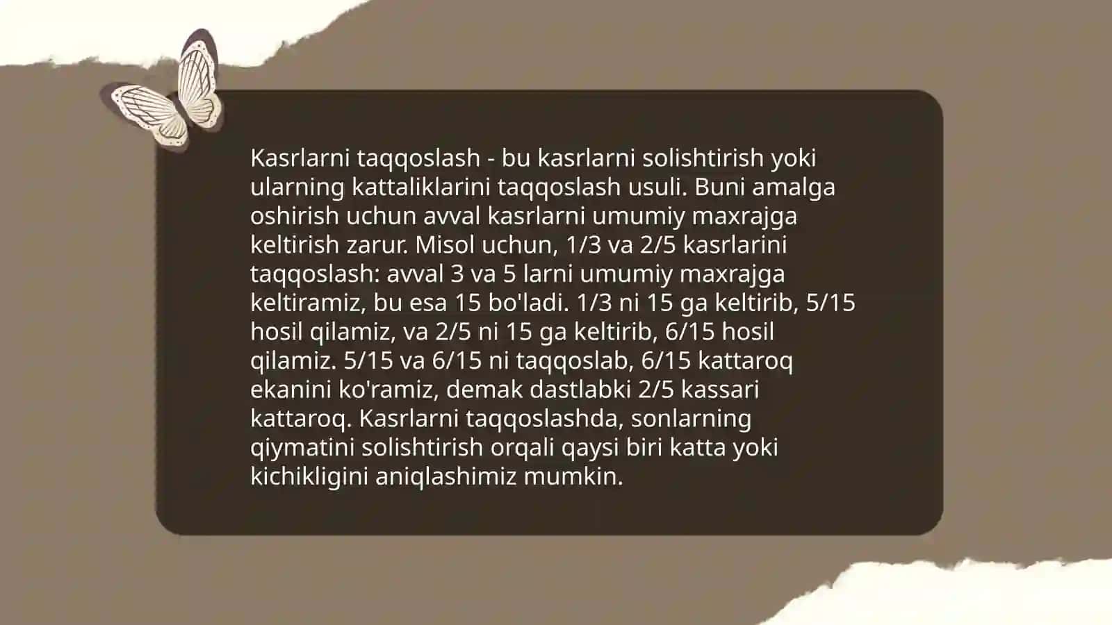 O'nli kasrlarni bo'lish 3