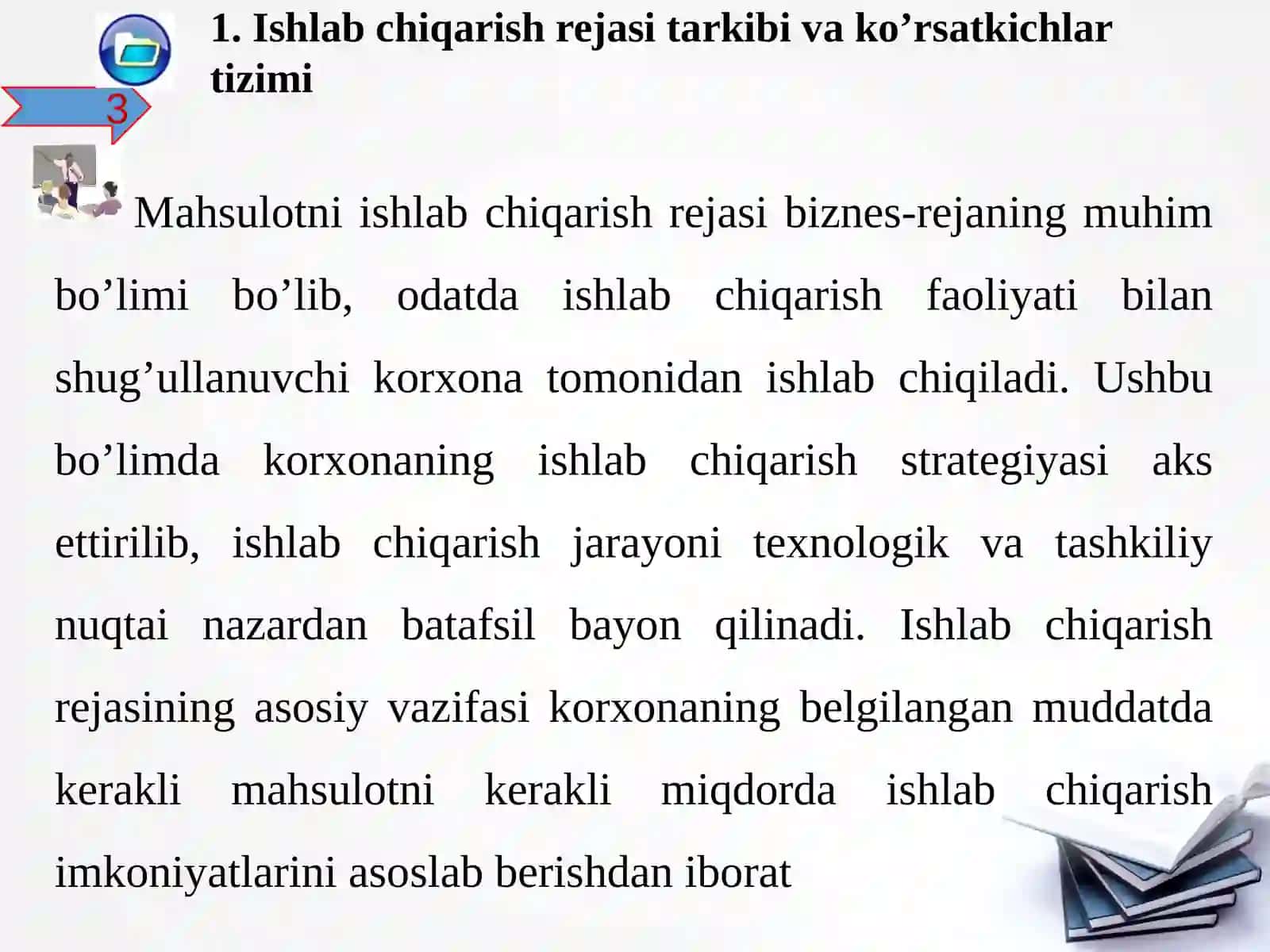 Ishlabchiqarish rejasi 3