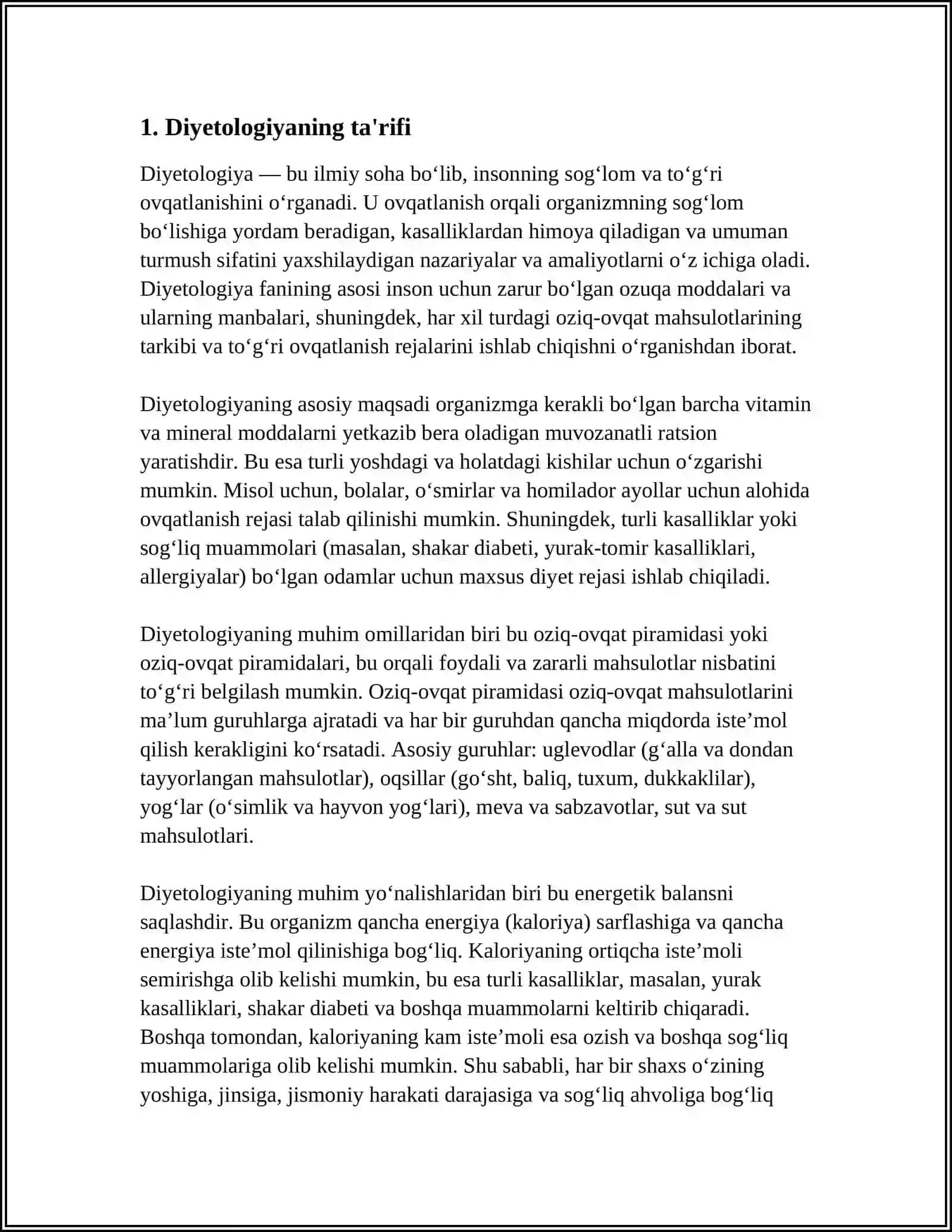 DIYETALOGIYA HAQIDA ASOSIY TUSHUNCHALAR VA YUNALISHLARI 3