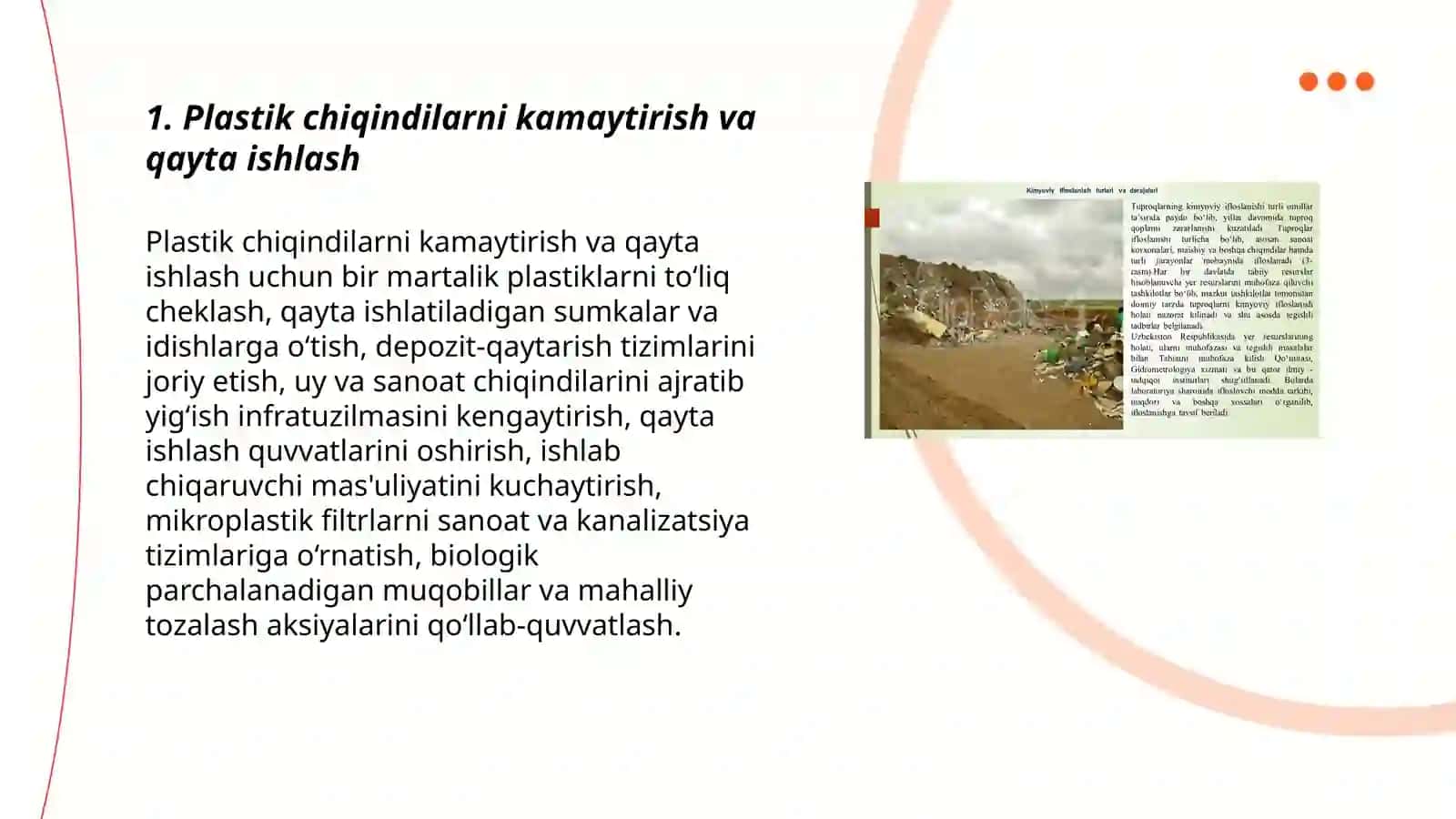 Plastik chiqindilarni kamaytirish va qayta ishlash 3