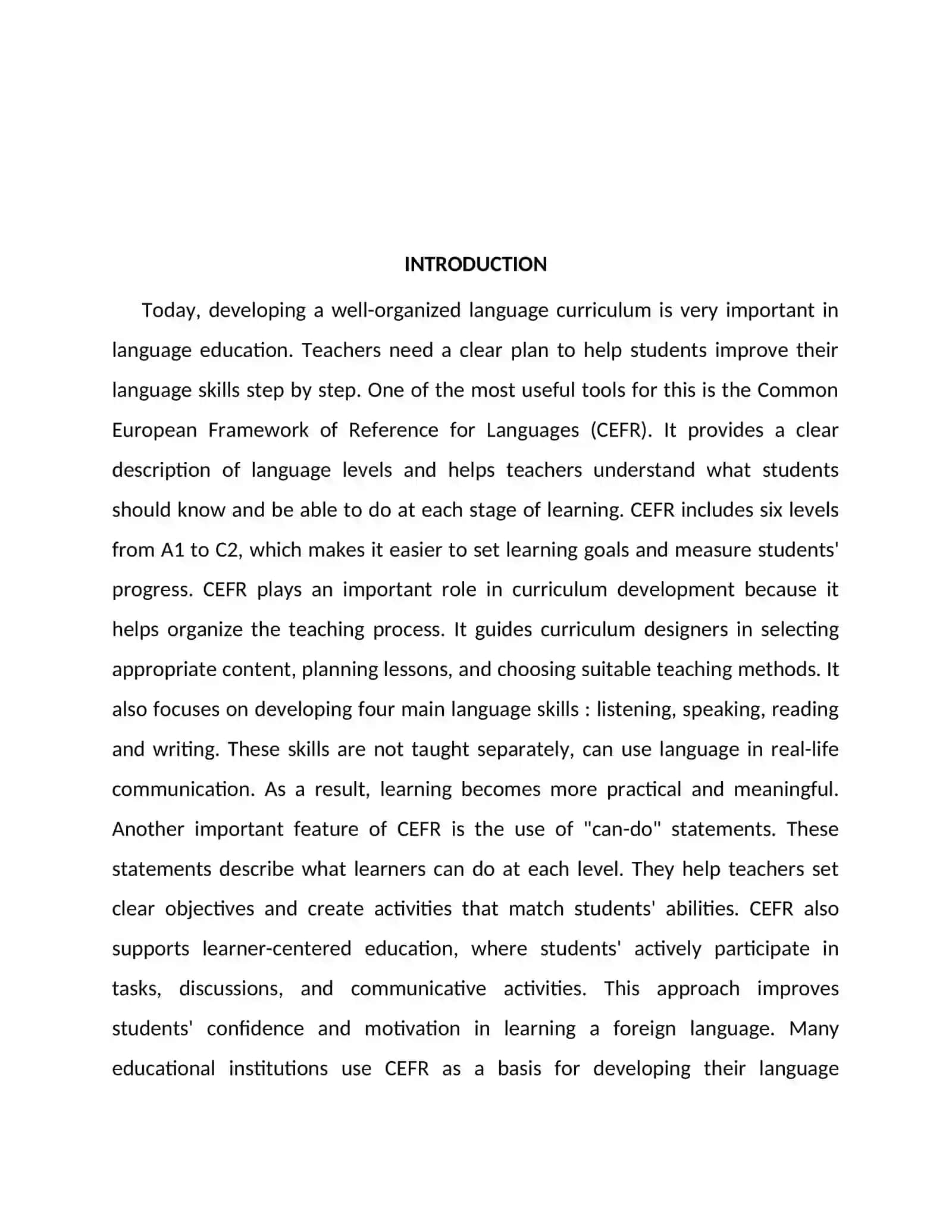 The role of CEFR in curriculum development 3