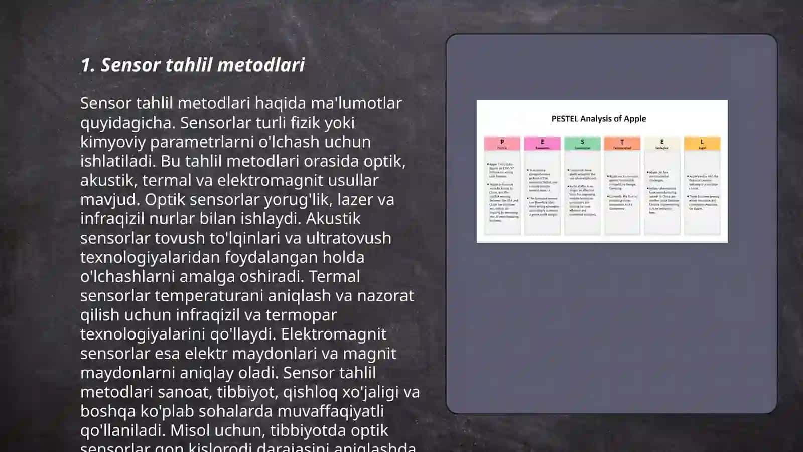 Sensor tahlil metodlari 3