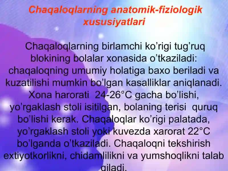 Chaqaloqlik davri fiziologiyasi 3