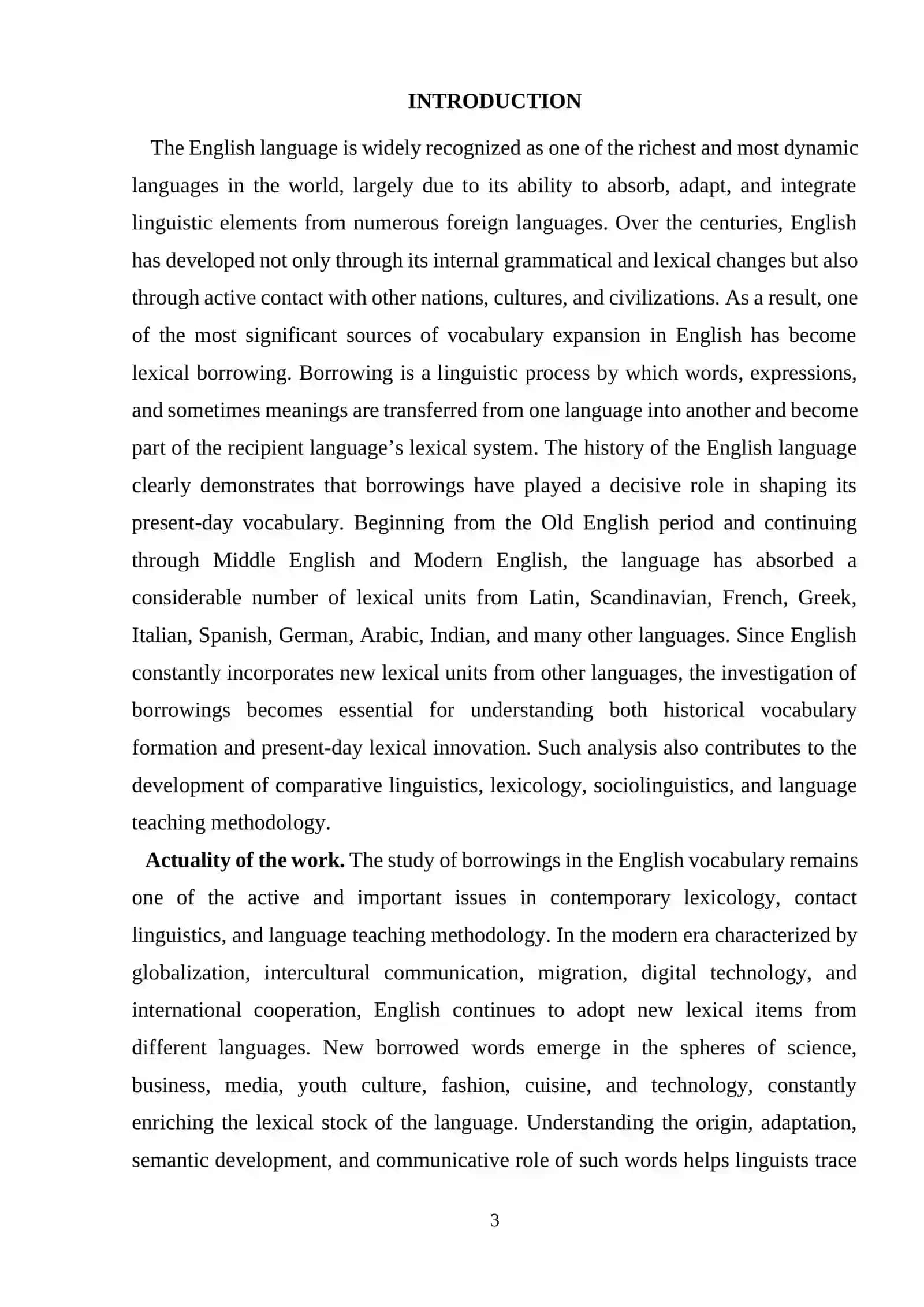 The role of borrowings in the enrichment of English vocabulary 3