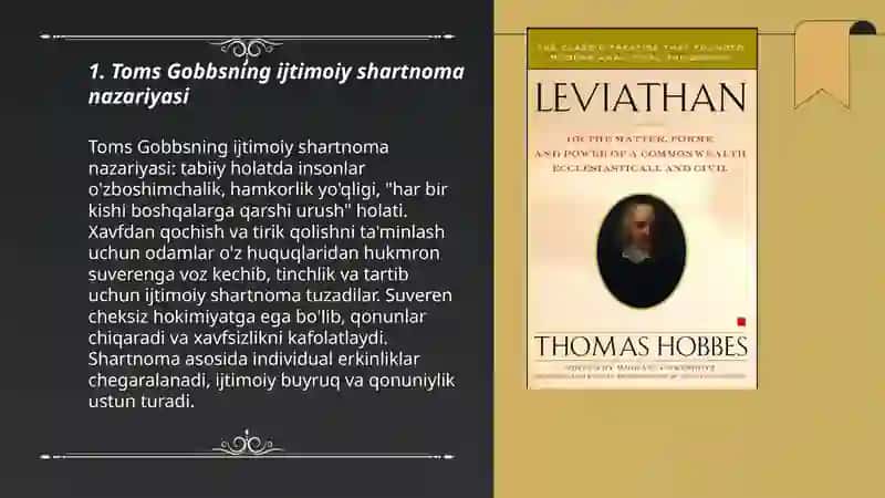 Toms Gobbsning falsafiy qarashlari 3