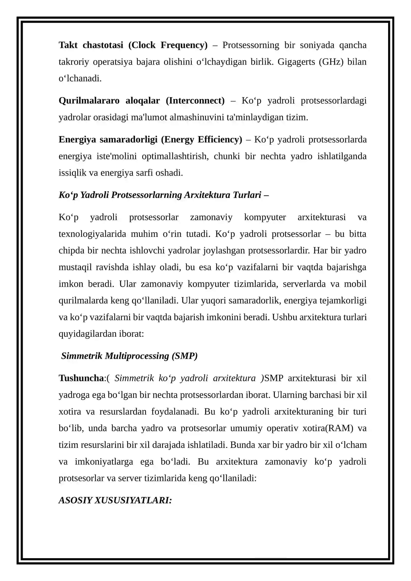 Ko‘p yadroli protsessorlarning arxitektura turlari 3