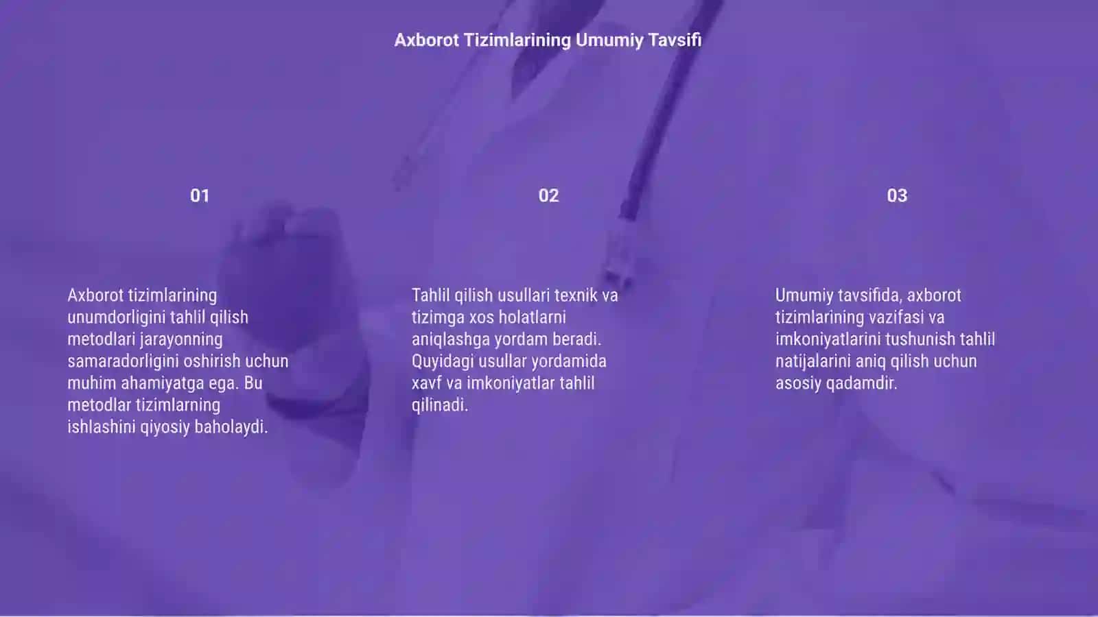 Axborot tizimlarining unumdorligini tahlil qilish metodlari 3