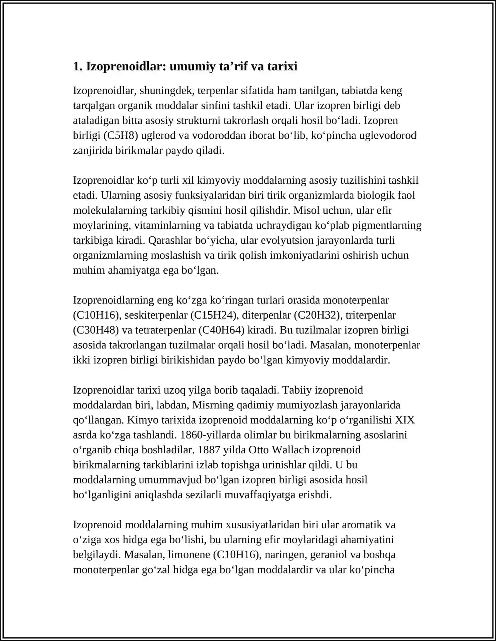 Izoprenoidlar Referat 3