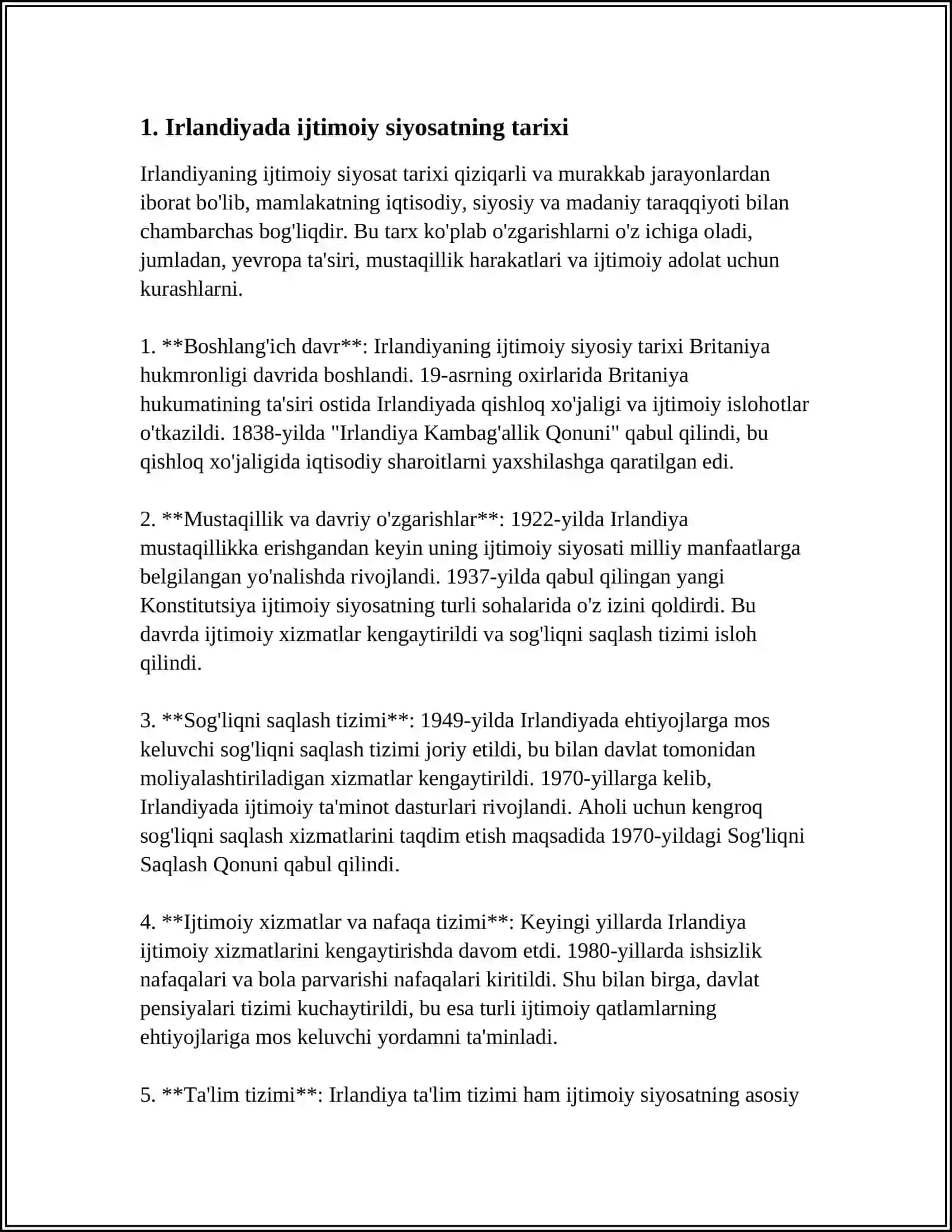 IRLANDIYADA IJTIMOIY SIYOSAT 3