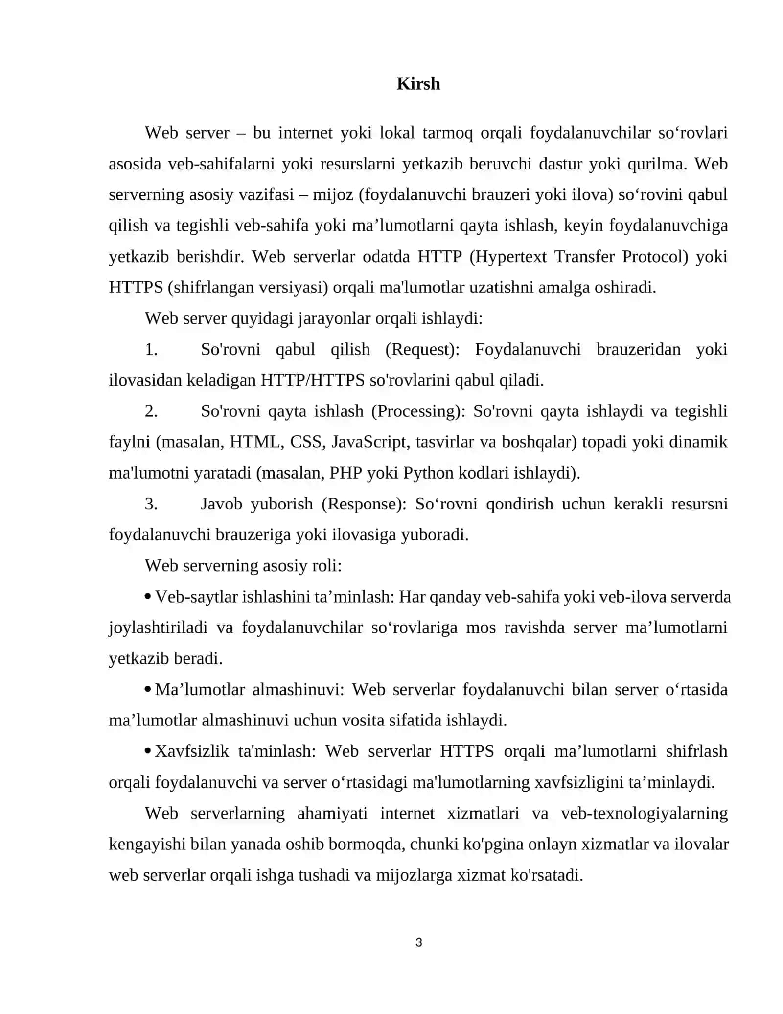 Web serverlarni boshqarish. Asosiy tushunchalar 3