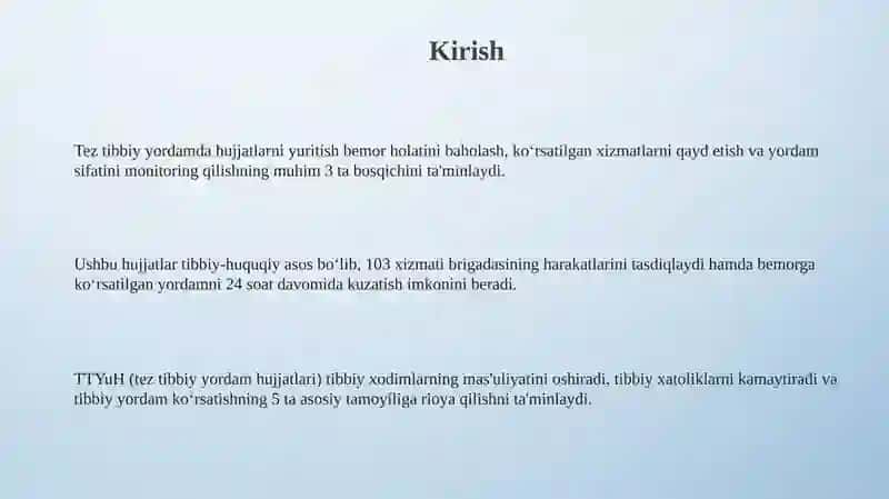 Tez tibbiy yordamda yuritiladigan hujjatlar 3