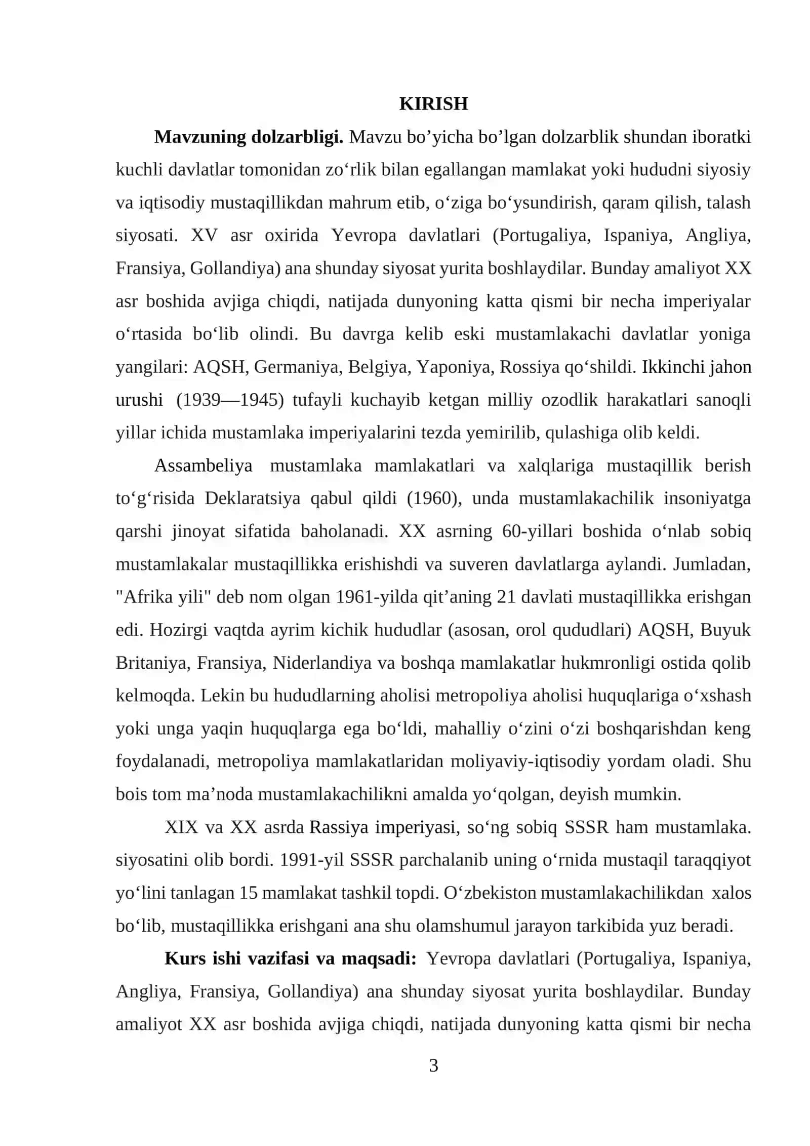 YEVROPA DAVLATLARINING MUSTAMLAKALAR UCHUN KURASHI 3