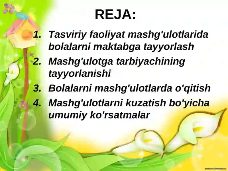 Tasviriy faoliyat mashg'ulotlari 3