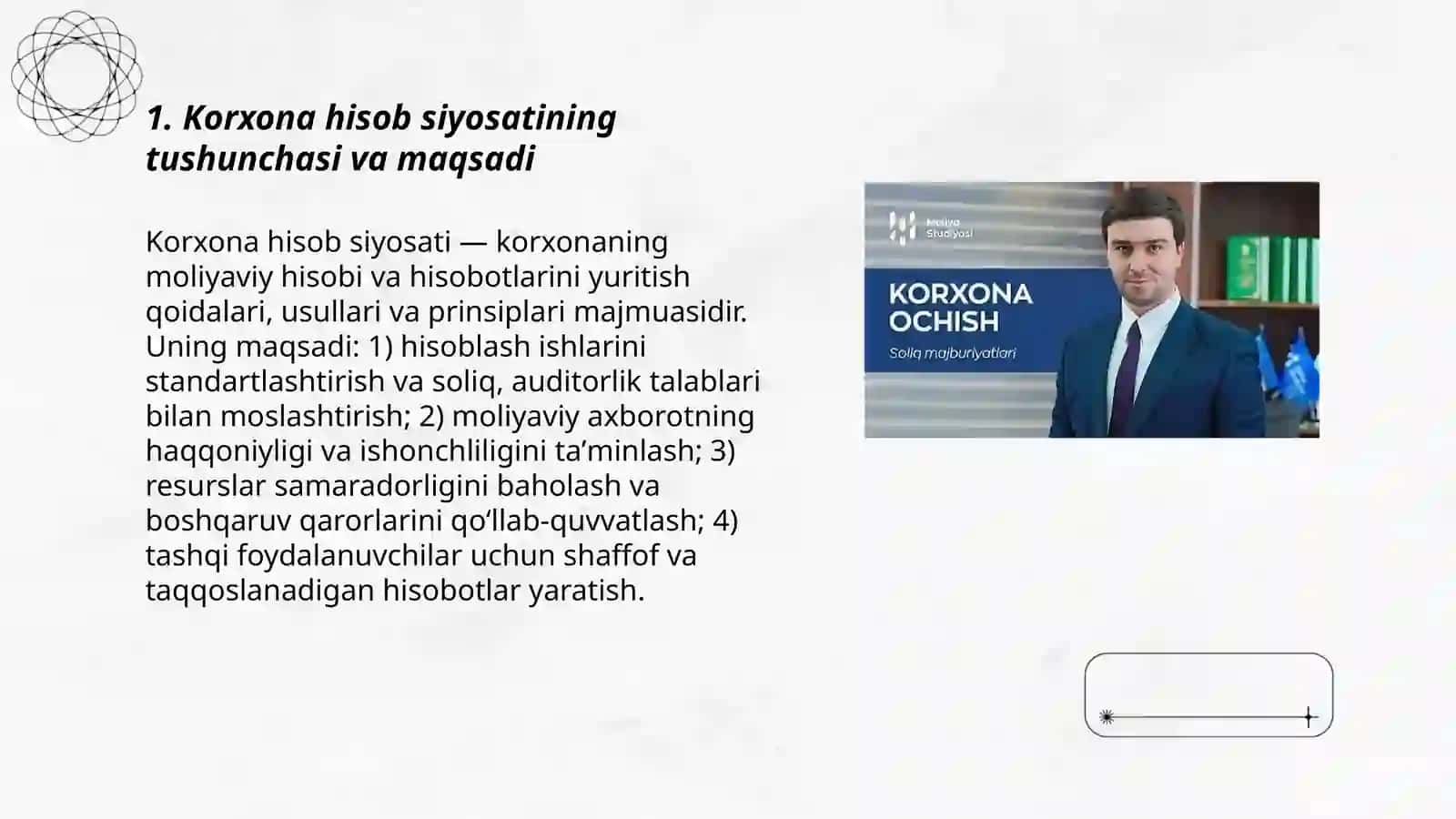 Korxona hisob siyosatini o'rganish 3