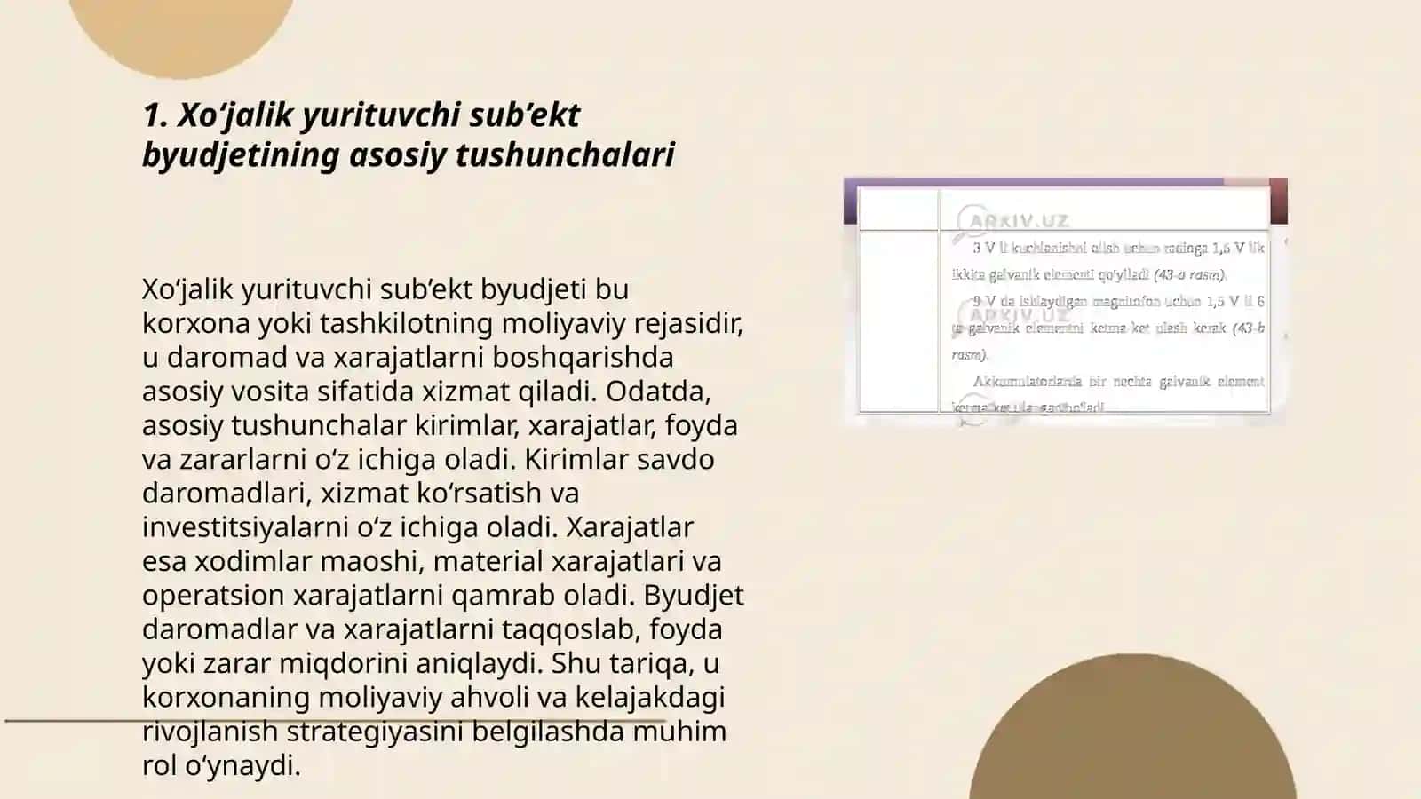 Xo‘jalik yurituvchi sub’ekt byudjeti mohiyati va uni shakllantirish 3
