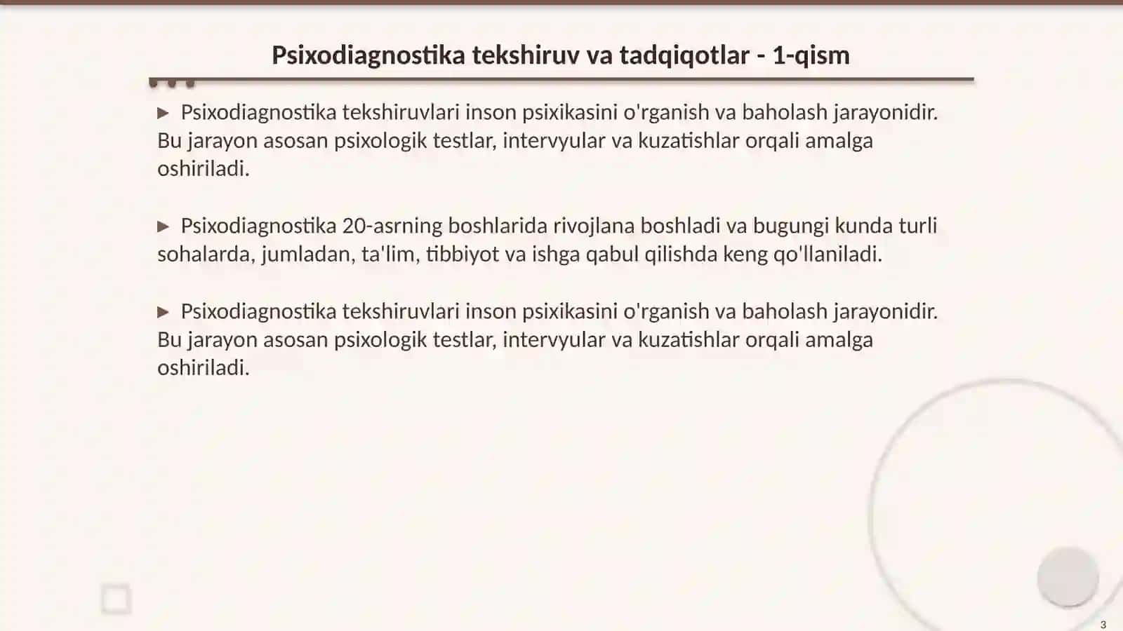 Psixodiagnostika tekshiruv va tadqiqotlar 3