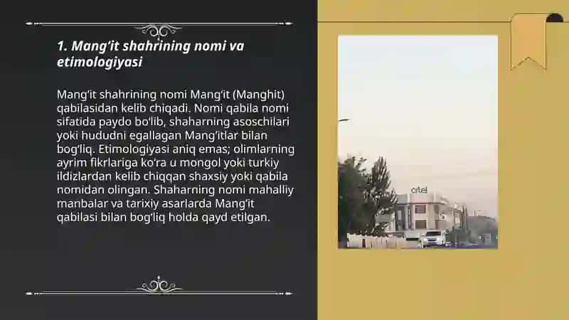 Mangʻit shahrining kelib chiqish tarixi 3