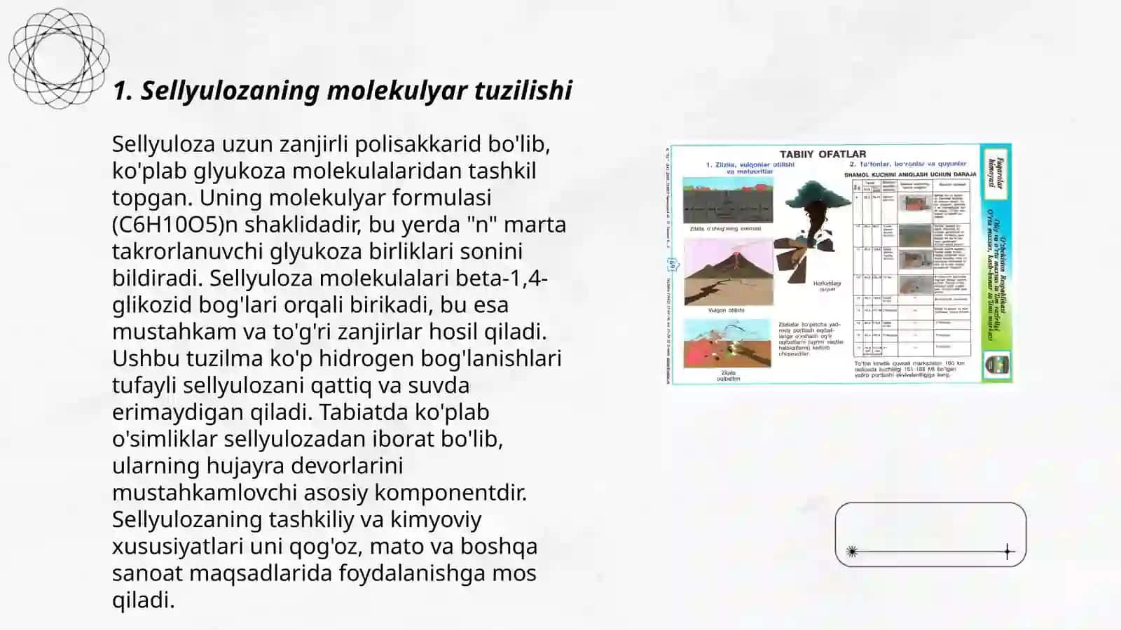 Sellyuloza tabiiy ipakning polimeranologik o'zgarishlari 3