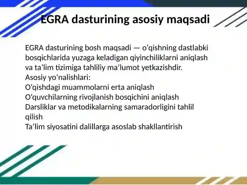 EGRA – xalqaro baholash dasturi 3