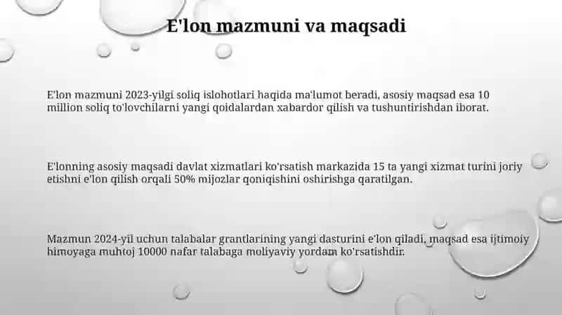 Soliq islohotlari 2023 3