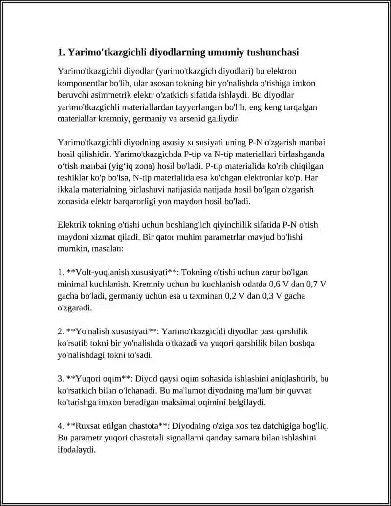 YARIMO'TKAZGICHLI DIYODLAR 3