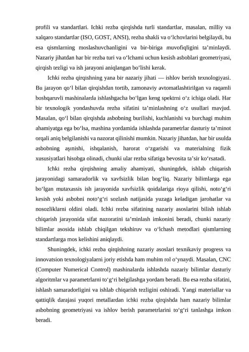 Ichki rezba qirqish 3
