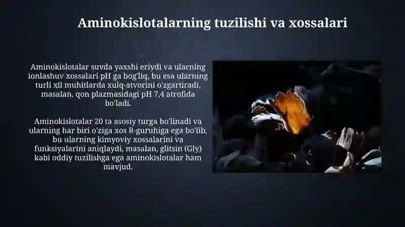 Oqsillar va Amina kislotalar 3